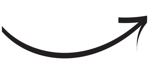 Long curvy hand drawn arrow vector