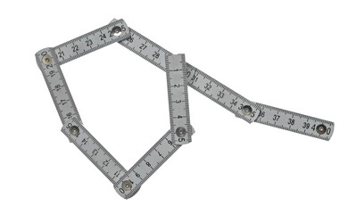  Folding ruler isolated on white background, clipping