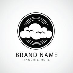Cloud logo with technology modern concept