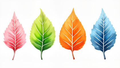 Four colorful leaves representing different seasons in a stylized design