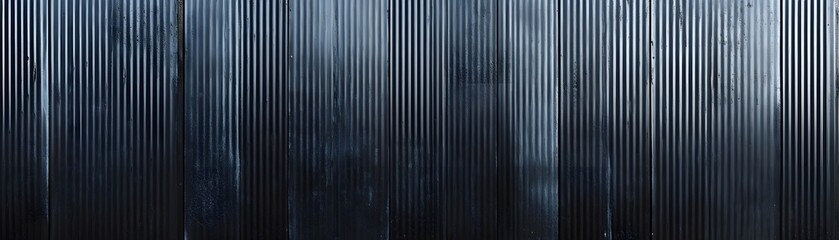 Obraz premium Close-up of a Black Corrugated Metal Wall