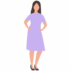 Stylized Illustration of Woman in Purple Dress