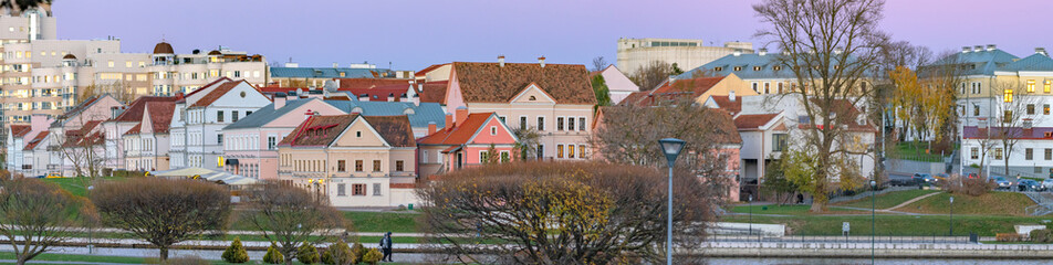 evening district of Minsk Nemiga. Belarus