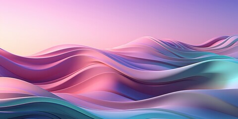 Fototapeta premium Abstract Fluid Waves in a Dreamy Color Palette
