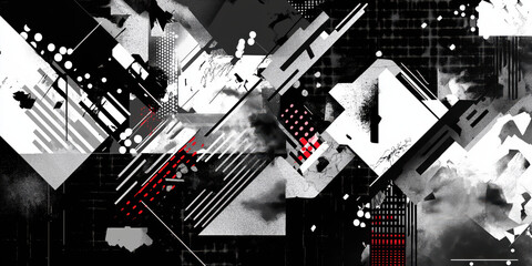 Dynamic abstract geometric design with bold shapes and vibrant contrast