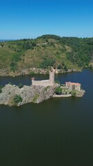 Fototapeta premium drone photo Grangent castle france europe