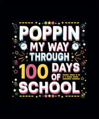 Happy 100 Days Of School T-shirt Design