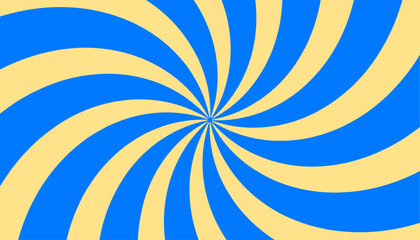 groovy 70s background with twisted sunburst. vector illustration