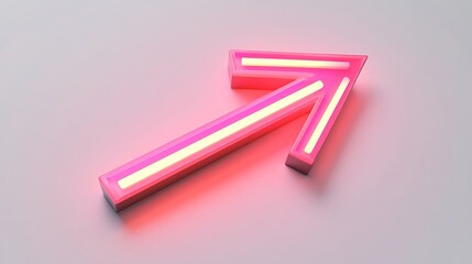 Glowing Pink Neon Arrow in 3D Style