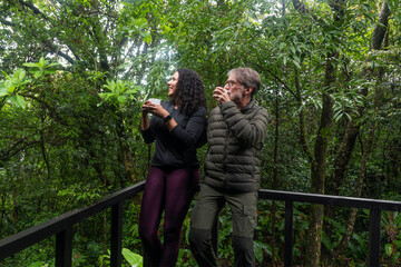 Couple on vacation in the rainforest