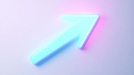 Bold Glowing Cyan Arrow in 3D Design