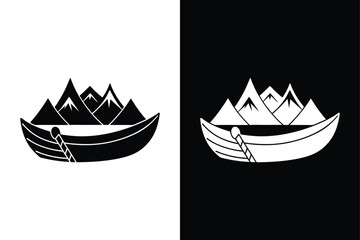 Canoe icon on White Background Vector Art Illustration on white background.	
