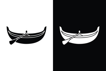 Canoe icon on White Background Vector Art Illustration on white background.	