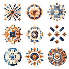 Explore generative ai art celebrate lunar new year with unique chinese new year geometric patterns set