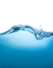blue water wave isolated on white background