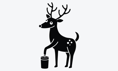 Christmas Day, Reindeer Repair Ointment vector white background illustration Generative Ai