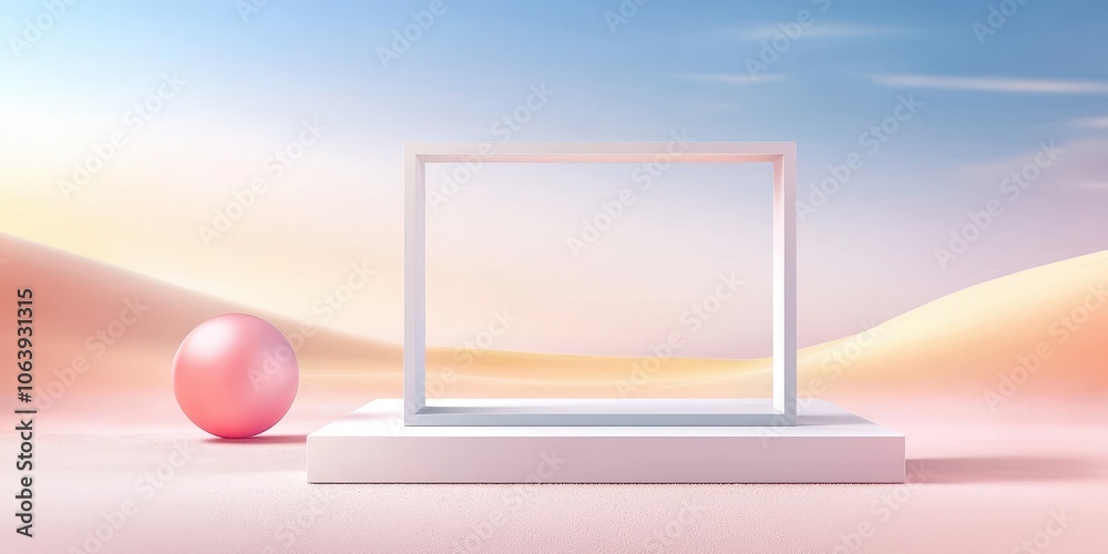 Poster a thick, plain square border with no patterns, enclosing a minimal background with soft color transi