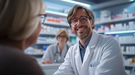 Obraz premium The Friendly Pharmacist in Action