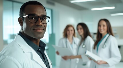 Fototapeta premium The Doctor with Medical Team