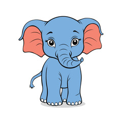 Vector elephant cartoon illustration
