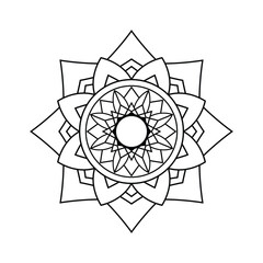 Geometric Mandala Coloring Sheet Bold Geometric Pattern for Mindful Coloring and Art Therapy © ShahinurSobuj24