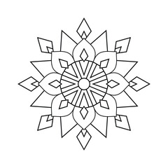 Snowflake Mandala Coloring Design Unique Geometric Snowflake for Creative Expression