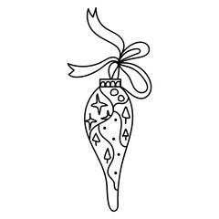 Hand drawn winter Christmas toy. Vector doodle illustration