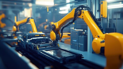 Fototapeta premium The Assembly Line with Robots