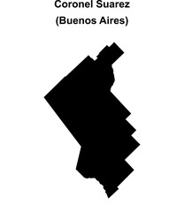 Coronel Suarez department (Buenos Aires) blank outline map