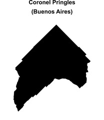 Coronel Pringles department (Buenos Aires) blank outline map