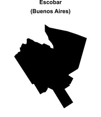 Escobar department (Buenos Aires) blank outline map
