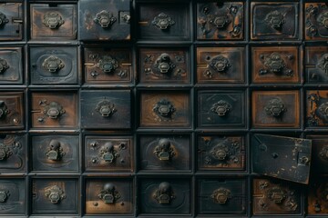 File cabinet with drawers for documents paper data