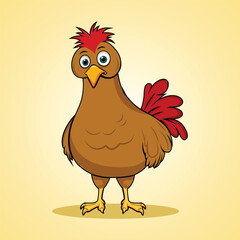 Isolated chicken in cartoon design