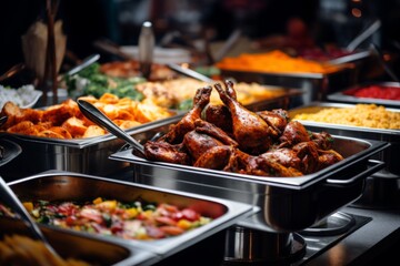 Close up of a buffet