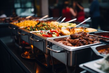 Close up of a buffet