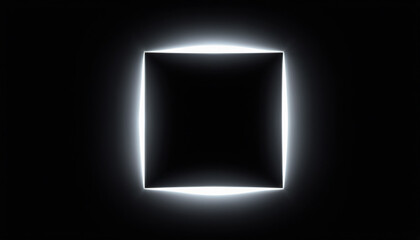 Bright square Shape on Dark Background with Faint halo Patterns