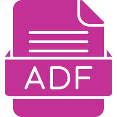 Fototapeta premium ADF File Format Vector Icon Design