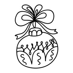 Hand drawn winter Christmas toy. Vector doodle illustration