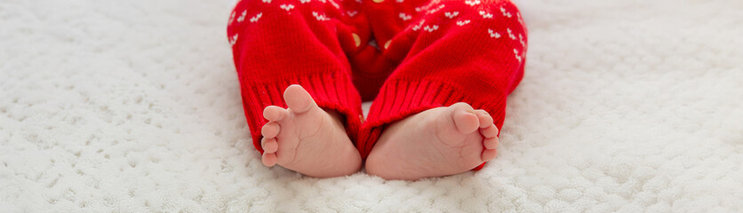 newborn baby's feet new year.