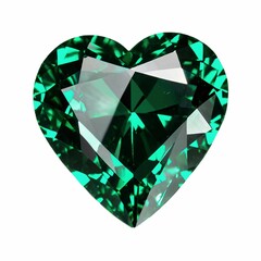 Fototapeta premium Heart-Shaped Green Gemstone with Brilliant Facets 