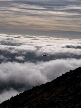 Mountain Peaks Kissed by Clouds, slavkovsky stit, plane