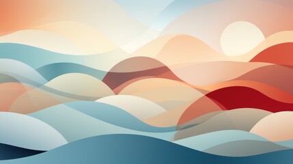 Abstract landscape with soft waves and gradients, evoking tranquility and nature.