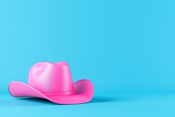 Stock image of a pink cowboy hat isolated on a white background with a clipping path cutout for cowgirl clothes, western dresses, and soft femininity.