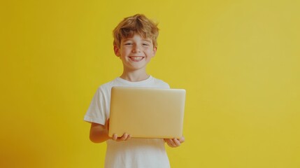 The Happy Boy with Laptop