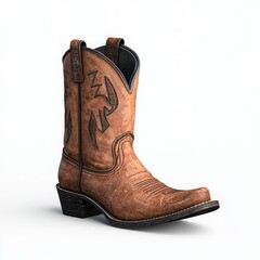 Weathered cowboy boots isolated on a transparent background.