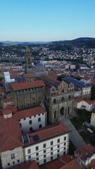 Fototapeta premium drone photo Le Puy-en-Velay cathedral france europe