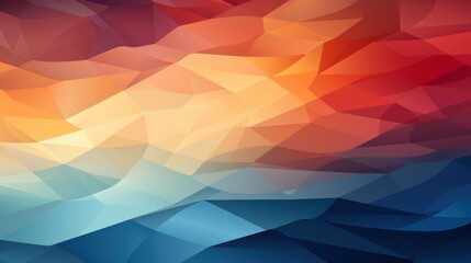 A vibrant abstract geometric design featuring warm and cool colors in a layered pattern.