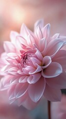 Fototapeta premium Delicate pink flower blooming in soft sunlight during early spring season