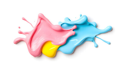 Naklejka premium Rainbow paint splash dripping isolated on white background