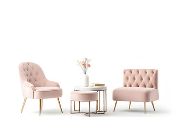 Fototapeta premium Furniture in art deco style isolated on white transparent background 